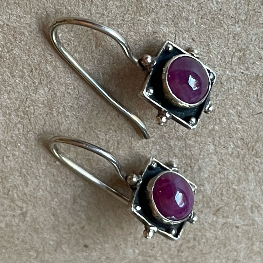 Vintage Phosphosiderite + Sterling silver earrings